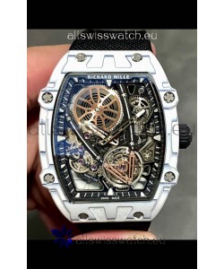 Richard Mille Super Clone 27-05 White Carbon Casing Swiss Replica Watch 