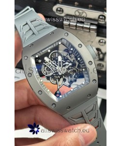 Richard Mille Super Clone RM055 Ceramic/Titanium Grey Casing with Genuine Tourbillon Watch 