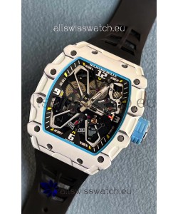 Richard Mille RM35-03 Rafael Nadal Edition White Carbon Fiber Casing 1:1 Mirror Replica Watch in Black Strap