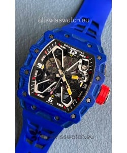 Richard Mille RM35-03 Rafael Nadal Edition Blue Carbon Fiber Casing 1:1 Mirror Replica Watch in Blue Strap