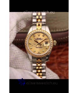 Rolex Datejust Ladies 28MM Cal.3135 Movement Swiss Replica in 904L Steel Yellow Gold 2 Tone Case
