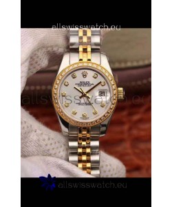 Rolex Datejust Ladies 28MM Cal.3135 Movement Swiss Replica in 904L Steel Yellow Gold 2 Tone Case