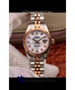 Rolex Datejust Ladies 28MM Cal.3135 Movement Swiss Replica in 904L Steel Rose Gold 2 Tone Case