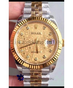 Rolex Datejust 41MM Cal.3135 Movement Swiss Replica Watch in 904L Steel Two Tone Casing Computer Dial