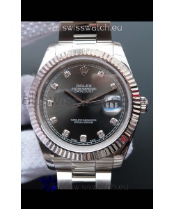 Rolex Datejust 41MM Cal.3135 Movement Swiss Replica Watch in 904L Steel Pearl Grey Dial 