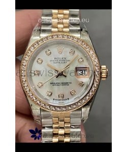Rolex Datejust Super Clone Mother of Pearl Dial 2 Tone Rose Gold Watch 28MM