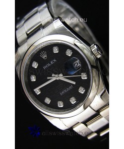 Rolex Datejust Japanese Replica Watch - Black Dial in 36MM with Oyster Strap