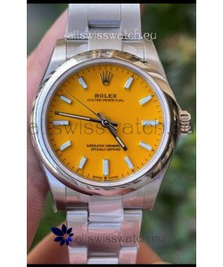 Rolex Oyster Perpetual REF#277200 31MM Swiss Movement Swiss Replica Yellow Dial 904L Steel 1:1 Mirror Replica Watch