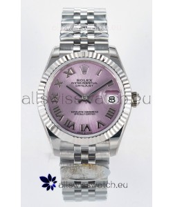 Rolex Super Clone Datejust ETA 2688 Movement 31MM Stainless Steel Pink Roman Dial Watch 
