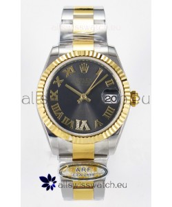 Rolex Super Clone Datejust ETA 2688 Movement 31MM Two Tone Yellow Gold Swiss Grey Dial