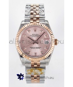 Rolex Super Clone Datejust ETA 2688 Movement 31MM Two Tone Rose Gold Swiss Champange Dial