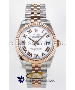 Rolex Super Clone Datejust ETA 2688 Movement 31MM Two Tone Rose Gold Swiss White Dial