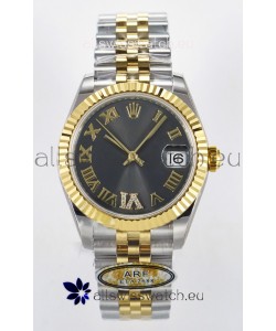 Rolex Super Clone Datejust ETA 2688 Movement 31MM Two Tone Yellow Gold Swiss Grey Dial