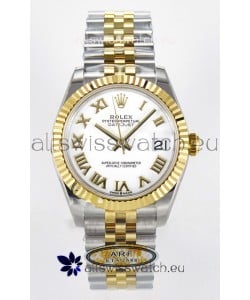Rolex Super Clone Datejust ETA 2688 Movement 31MM Two Tone Yellow Gold Swiss White Dial
