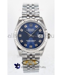 Rolex Super Clone Datejust ETA 2688 Movement 31MM Stainless Steel Blue Dial Watch 