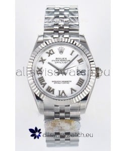 Rolex Super Clone Datejust ETA 2688 Movement 31MM Stainless Steel White Roman Dial Watch 