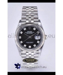 Rolex Datejust 126234 36MM Swiss Replica in 904L Steel in Black Dial 1:1 Mirror Replica