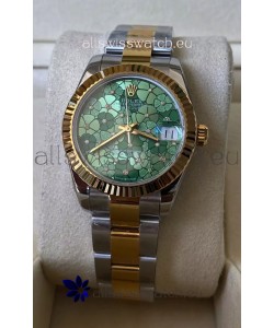 Rolex Datejust M278273 31MM Swiss Replica in Two Tone Yellow Gold - Green Motif Dial 1:1 Mirror Quality