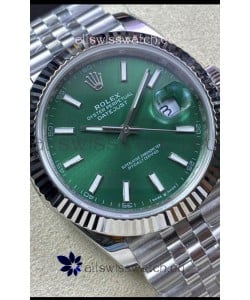 Rolex Datejust 41MM 126334 Swiss Replica in 904L Steel in Green Dial - 1:1 Mirror Replica