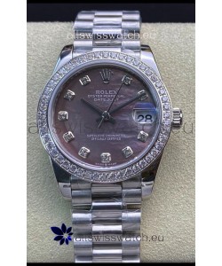 Rolex Datejust 178384 31MM Swiss Replica in 904L Steel in Grey Dial - 1:1 Mirror Replica