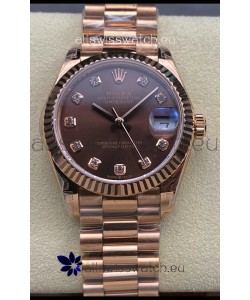 Rolex Datejust 31MM Swiss Watch in 904L Steel Rose Gold Chocolate Dial 1:1 Mirror Replica