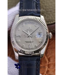 Rolex Day Date 904L Steel Casing Watch in Grey Dial 36MM - 1:1 Mirror Quality 