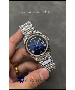 Rolex Day Date Presidential Stainless Steel Navy Blue Dial Watch 40MM - 1:1 Mirror Quality