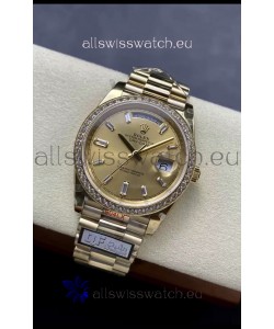 Rolex Day Date 40MM 1:1 Rose Gold in Gold Dial 1:1 Mirror Replica Watch