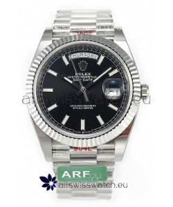 Rolex Day Date Presidential Stainless Steel Black Dial Watch 40MM - 1:1 Mirror Quality
