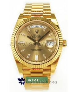 Rolex Day Date Presidential 18K Yellow Gold Watch 40MM - Gold Diamonds Dial 1:1 Mirror Quality