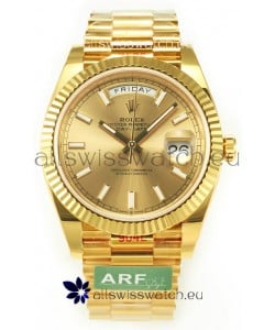 Rolex Day Date Presidential 18K Yellow Gold Watch 40MM - Gold Stick Dial 1:1 Mirror Quality