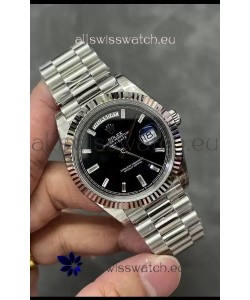 Rolex Day Date Presidential Stainless Steel Black Dial Watch 40MM - 1:1 Mirror Quality