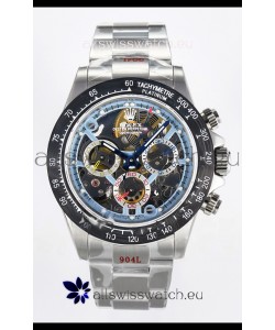 Rolex Daytona Super Clone Artisans De Geneve Stainless Steel Watch Black Carbon Bezel Watch