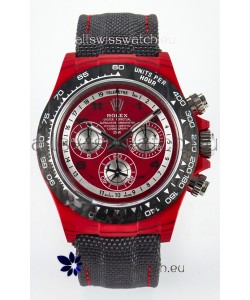 Rolex Daytona Edition Watch in Red Dial Red Carbon Casing 1:1 Mirror Replica