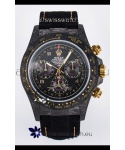 Rolex Daytona Super Clone DiW Avia Grey Carbon Edition Watch - Forged Carbon Casing Black Strap 1:1 Mirror Replica