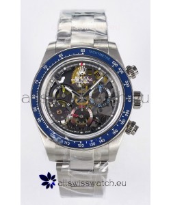 Rolex Daytona Super Clone Artisans De Geneve Stainless Steel Watch Blue Bezel Skeleton Watch 