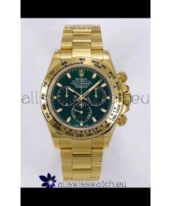 Rolex Daytona John Mayer Super Clone 116508 Yellow Gold Green Dial Cal.4130 Movement Swiss Replica