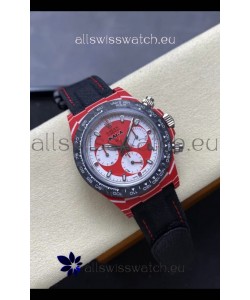Rolex Daytona Super Clone DiW Kakha Kaladze Red Carbon Casing Watch in Red Dial 1:1 Mirror Replica Watch