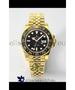 Rolex GMT Masters II Super Clone M12718 Yellow Black Dial Swiss Replica Watch 