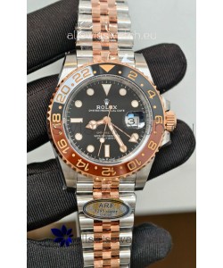 Rolex GMT Masters II Super Clone Root Beer 126711CHNR Rose Black Dial Swiss Replica Watch 