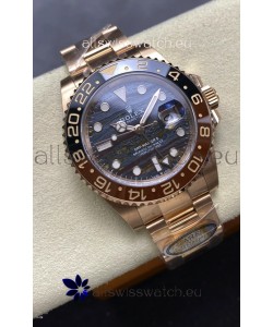Rolex GMT Masters II Super Clone 126715CHNR Rose Gold Tiger Iron Dial Swiss Replica Watch