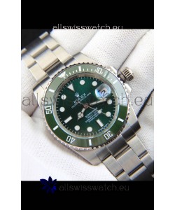 Rolex Submariner Japanese Replica Watch 904L Steel - Ceramic Bezel in Green