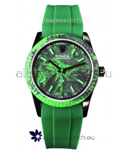 Rolex Milgauss DiW Green Carbon Casing Watch - ETA2836 Automatic Movement in Green Strap 