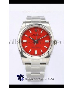 Rolex Oyster Perpetual REF#126000 36MM Swiss Movement Swiss Replica Red Dial 904L Steel 1:1 Mirror Replica Watch