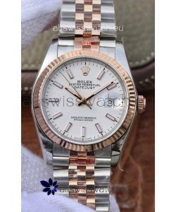 Rolex Datejust 36MM ETA-3135 Movement Swiss Replica in 904L Two Tone White Dial