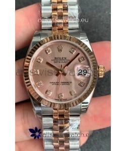Rolex Datejust 31MM ETA-2671 Movement Swiss Replica in 904L Two Tone Rose Gold in Gold Dial