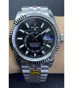 Rolex Sky-Dweller REF# M326934 Black Dial Watch in 904L Steel Case 1:1 Mirror Replica