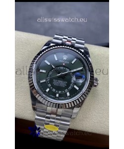 Rolex Sky-Dweller REF# 336934 Green Dial Watch in 904L Steel Case 1:1 Mirror Replica