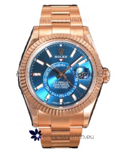 Rolex Sky-Dweller REF# 336235 Blue-Green Dial Watch in Rose Gold 904L Steel Case 1:1 Mirror Replica