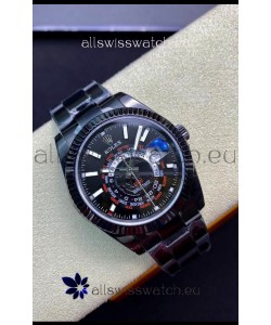 Rolex SkyDweller Swiss Watch in PVD Coated Case - DIW Edition Black Dial